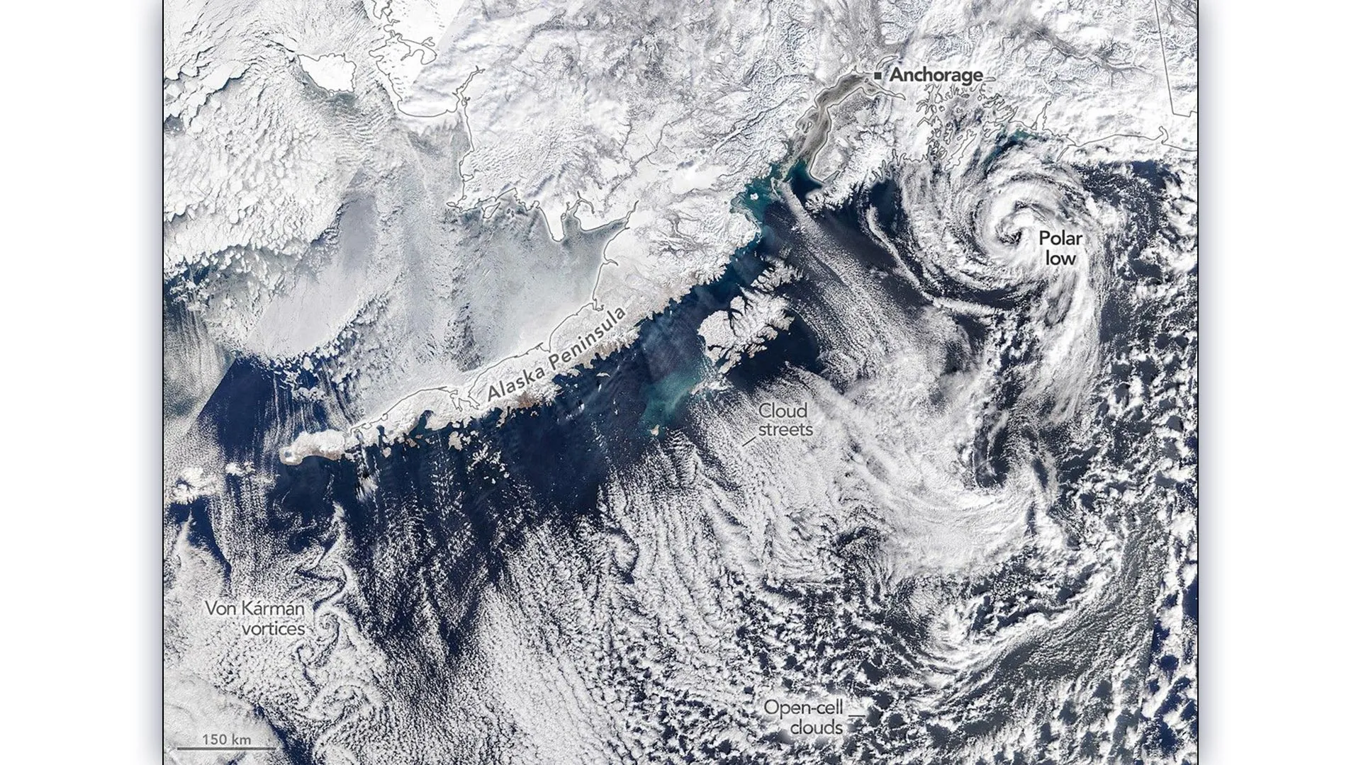 Gökyüzünde Arktik Sanatı: NASA, Alaska Semalarında Dev Girdapları ve Nadir Kutup Fırtınasını Görüntüledi